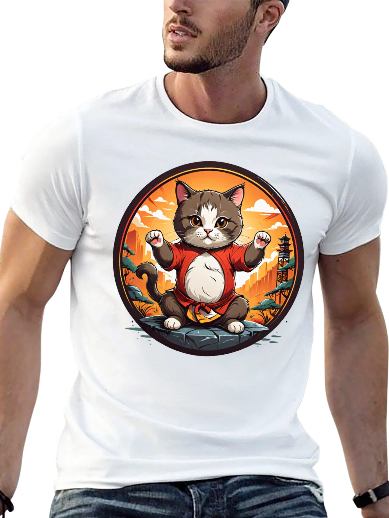 Martial Arts Cat T-Shirt - Karate Kitten Tee