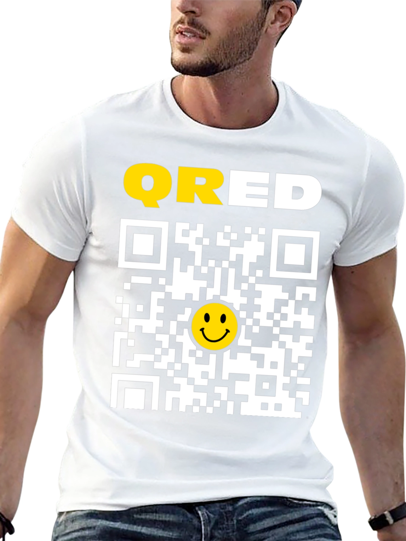 QRED QR Code Smiley Face T-Shirt