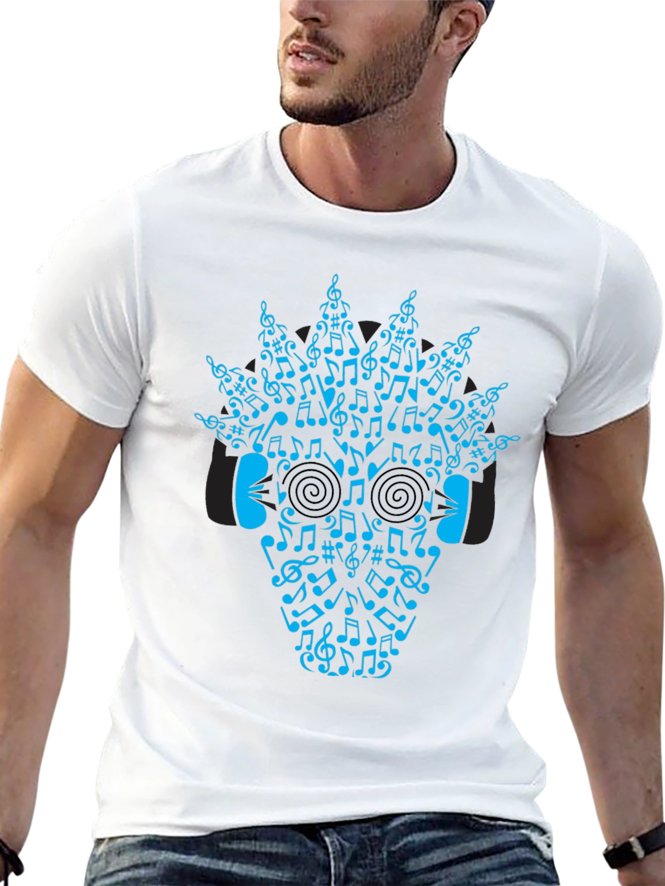 Music Lover T-Shirt - Skull Notes Graphic Tee
