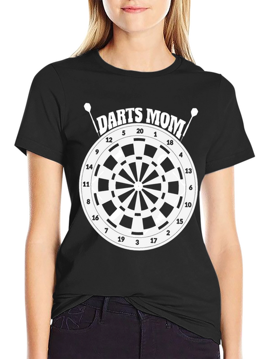 Darts Mom T-Shirt - Dartboard Graphic Tee for Mothers