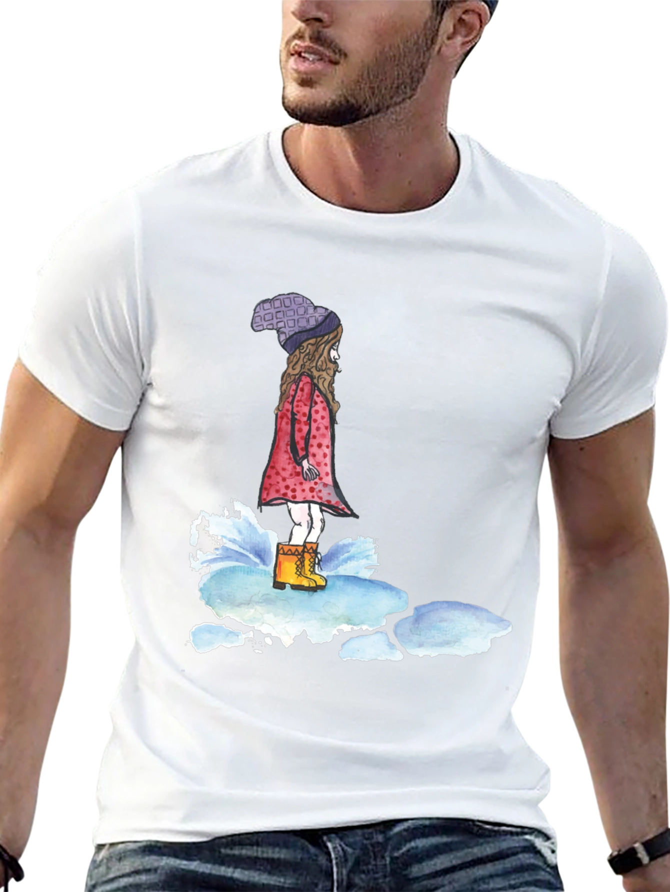 Whimsical Girl Black T-Shirt