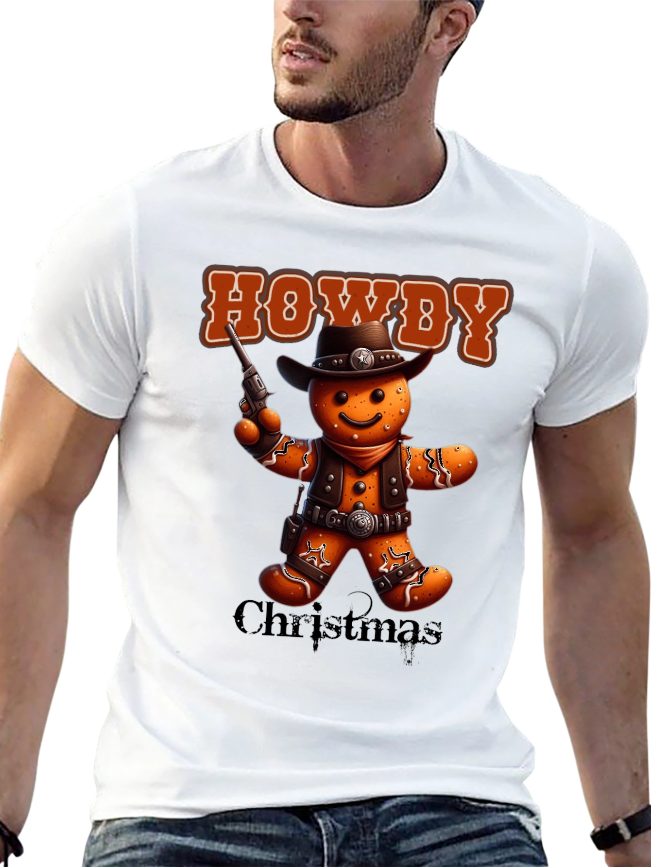 Howdy Christmas Gingerbread Cowboy T-Shirt