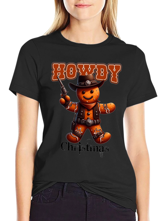 Howdy Christmas Gingerbread Cowboy T-Shirt
