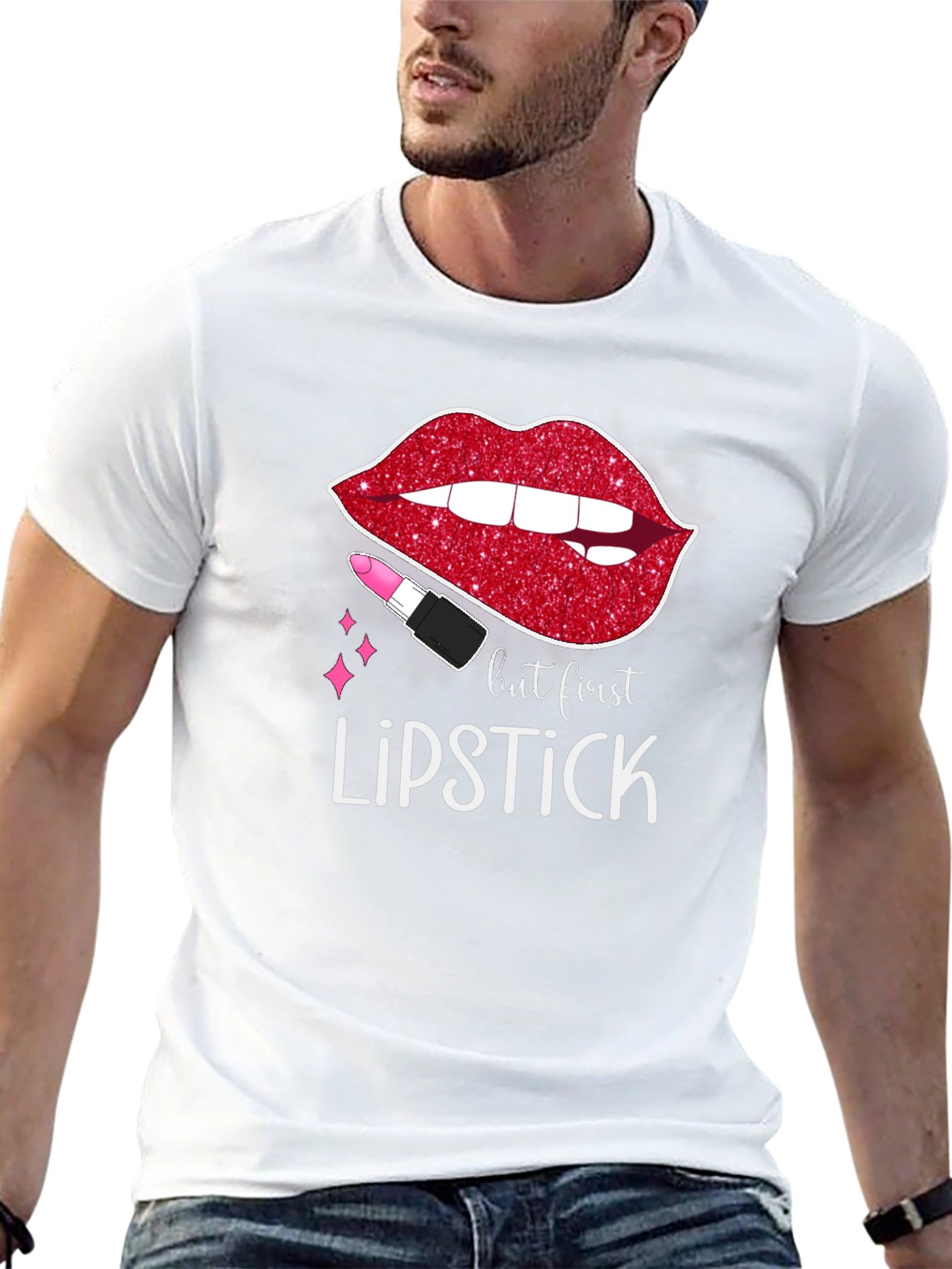 But First Lipstick Graphic Tee - Stylish & Trendy
