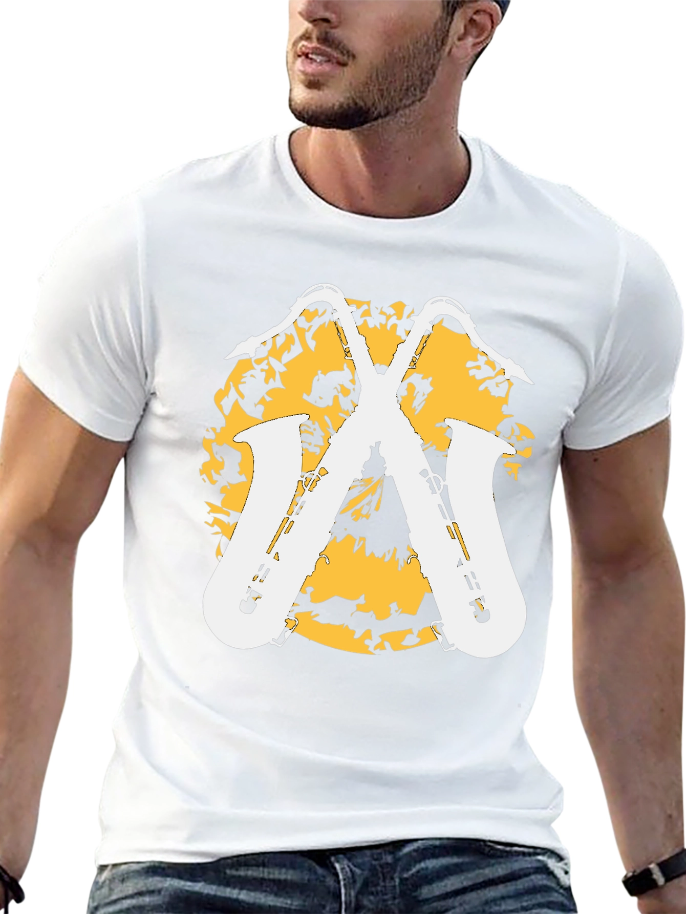 Saxophone Graphic Tee - Stylish Music Lovers Shirt
