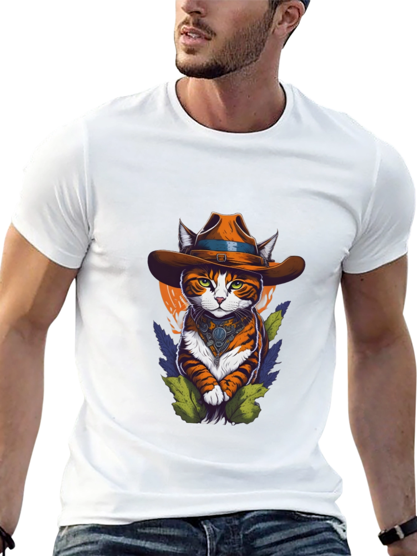 Cowboy Cat Graphic Tee - Western Style Cool