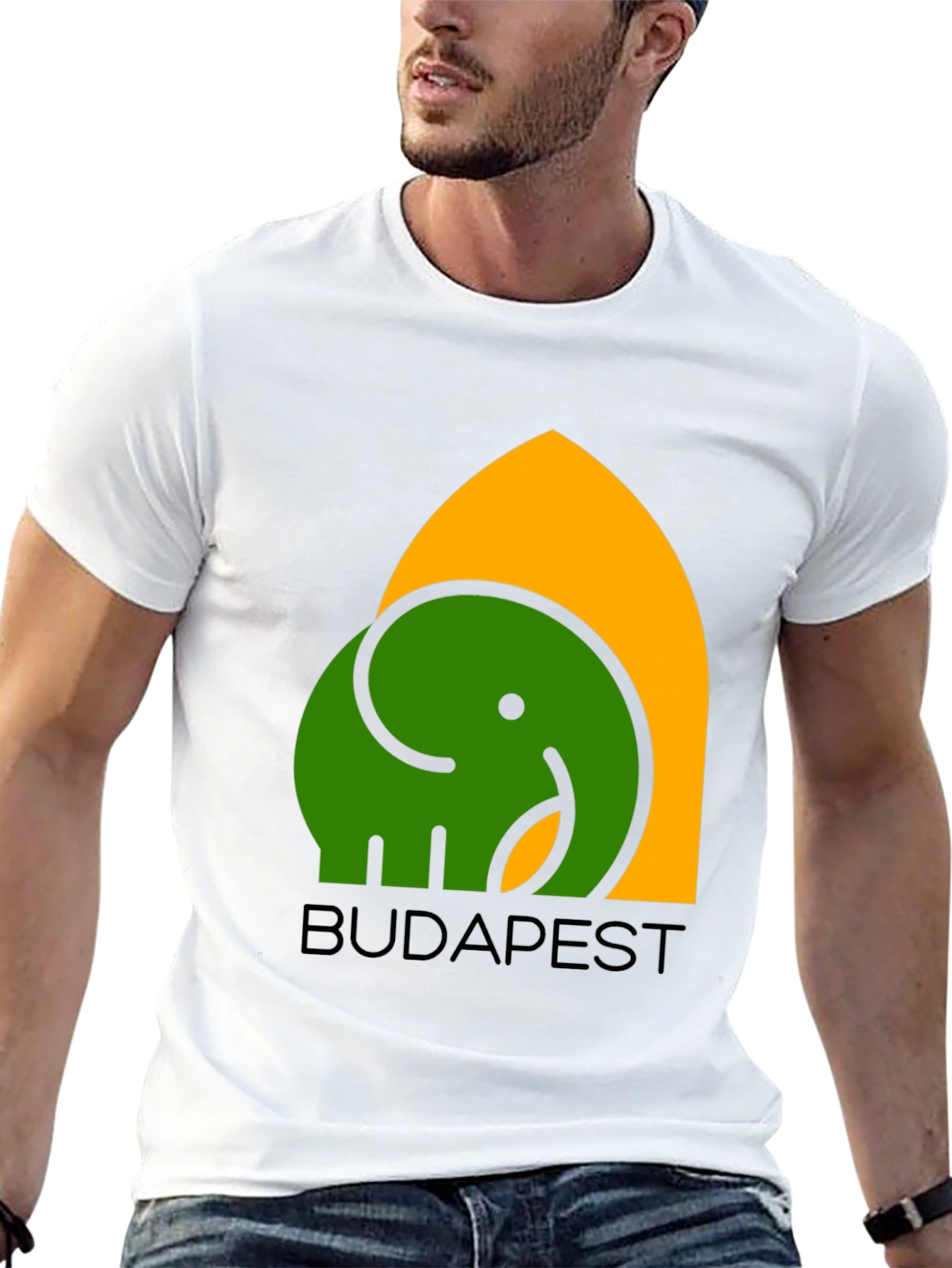Budapest Elephant Graphic T-Shirt - Black