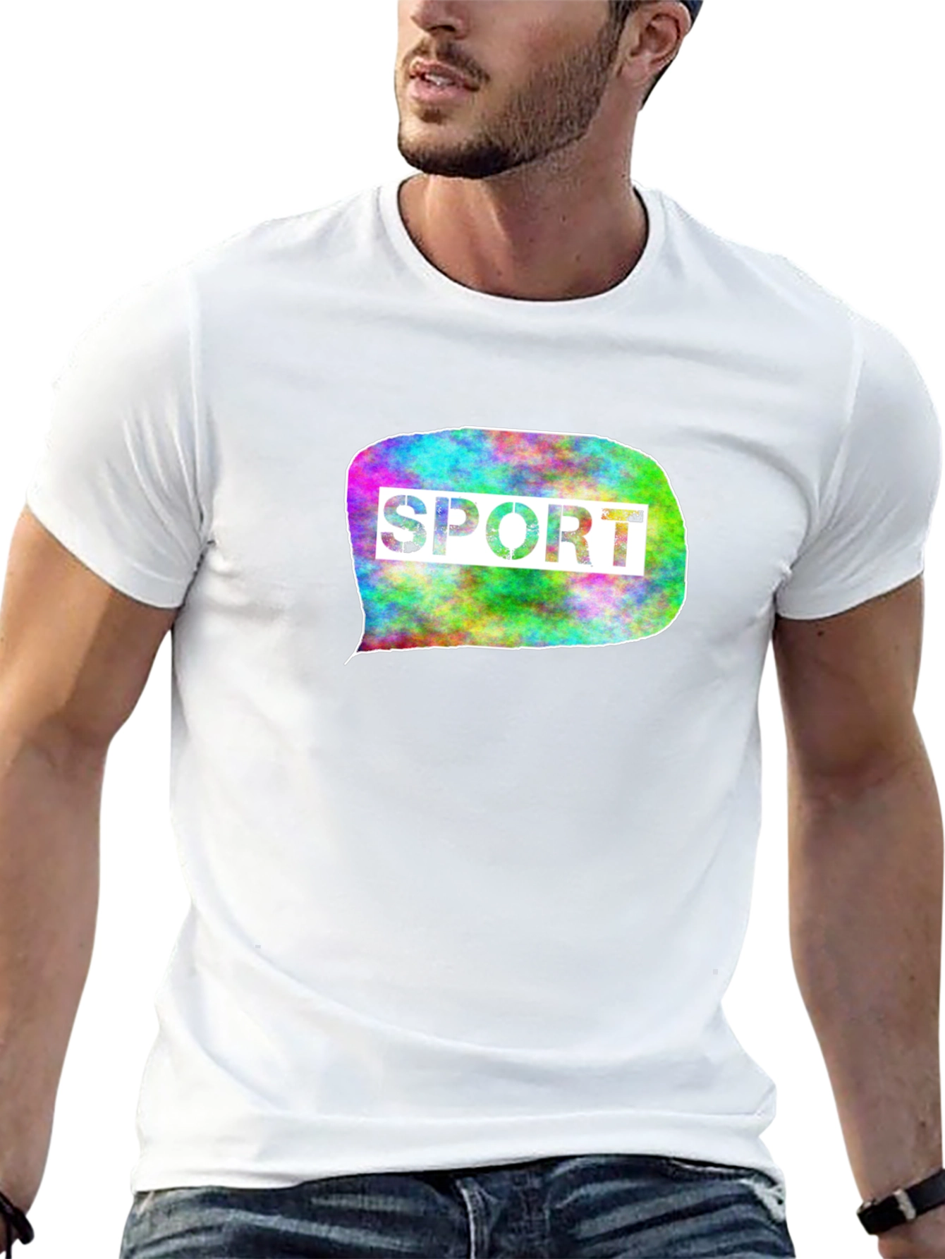 Mens Black T-Shirt with Sport Graphic