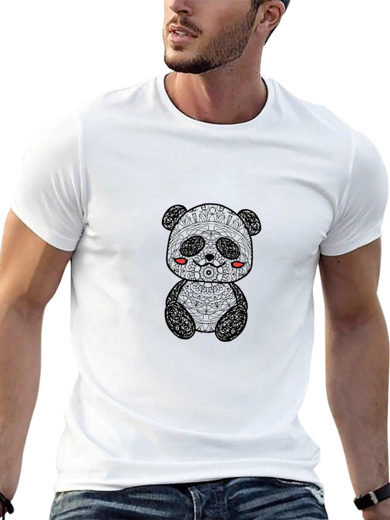 Black Panda Bear Graphic T-Shirt