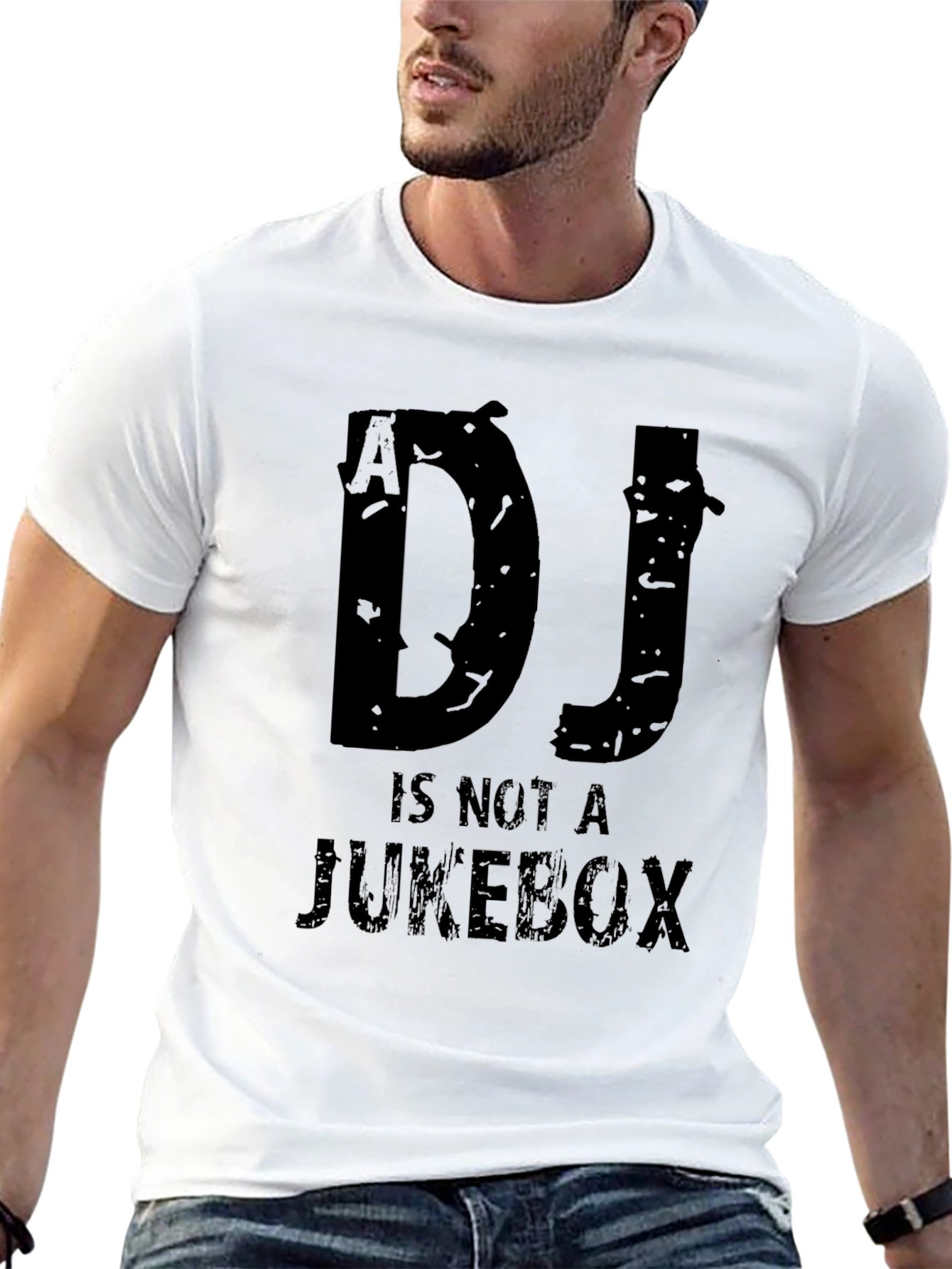 DJ Is Not A Jukebox Black Graphic T-Shirt