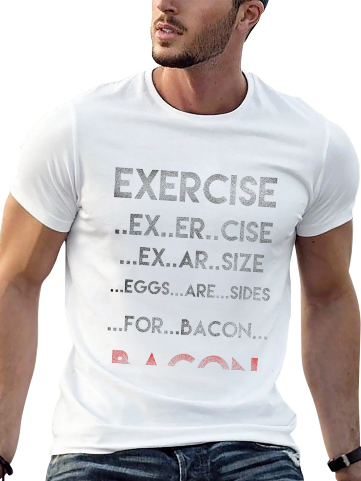 Exercise Bacon T-Shirt Funny Foodie Tee