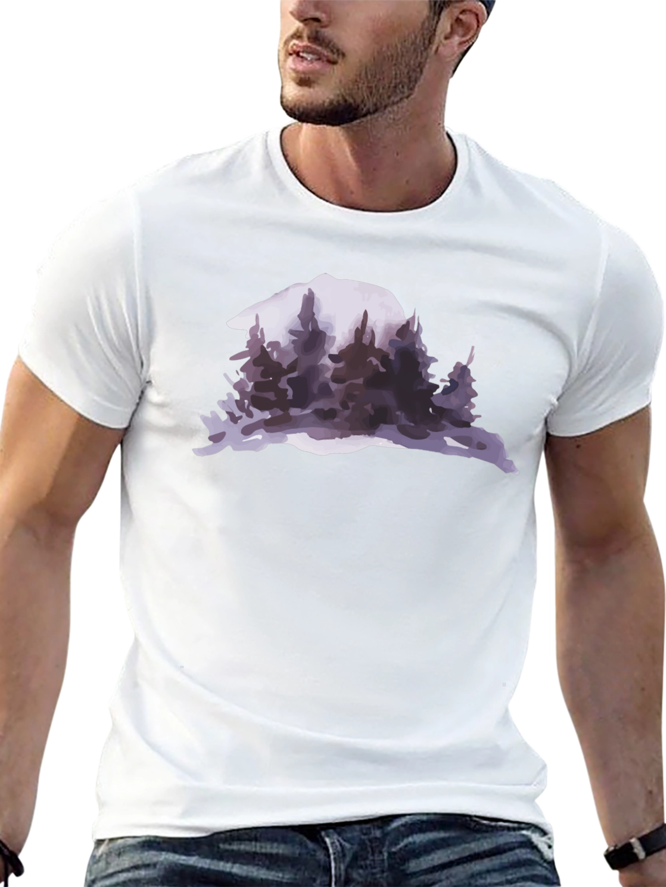 Mountain & Forest Graphic Black T-Shirt