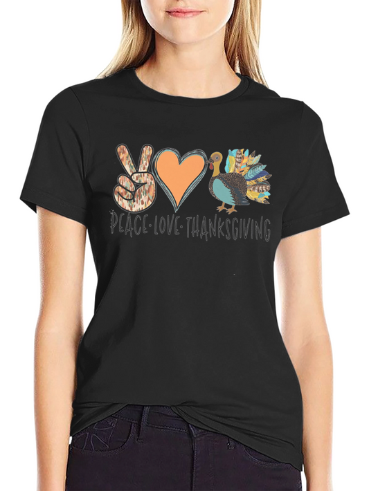 Peace Love Thanksgiving Turkey T-Shirt