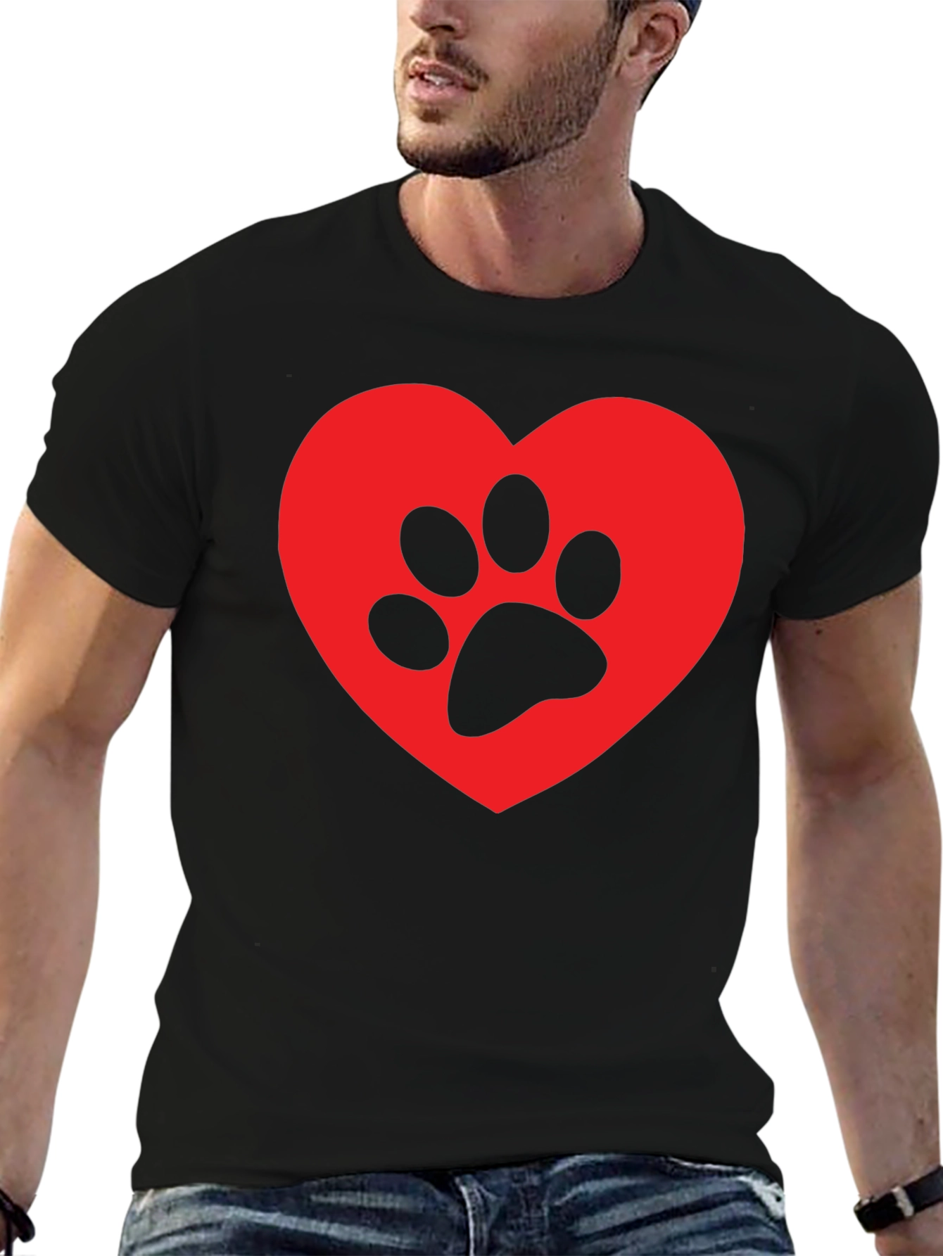 Heart Paw Print Graphic T-Shirt