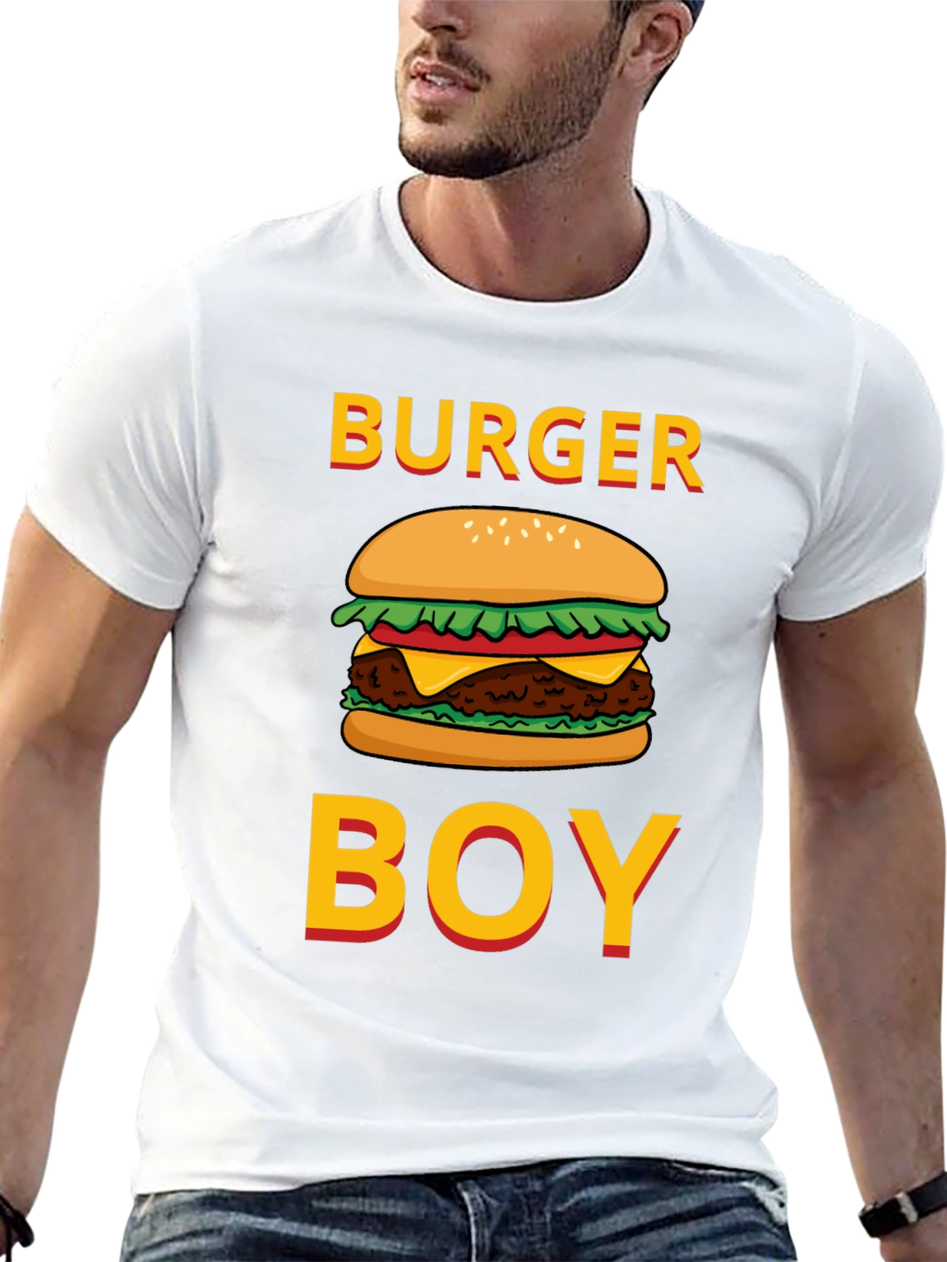 Burger Boy Graphic Tee - Foodie Humor T-Shirt