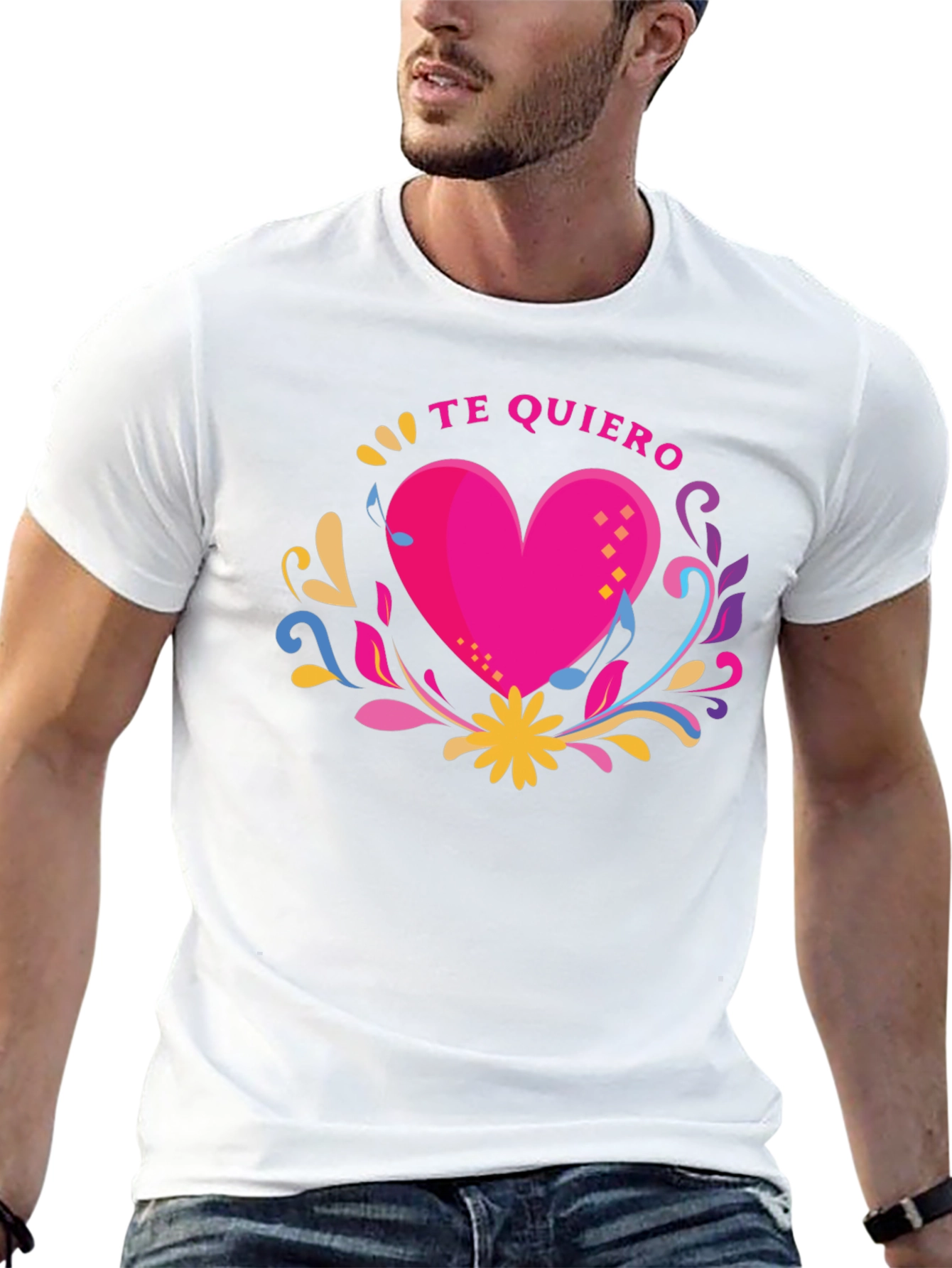 Te Quiero Heart Graphic Black T-Shirt