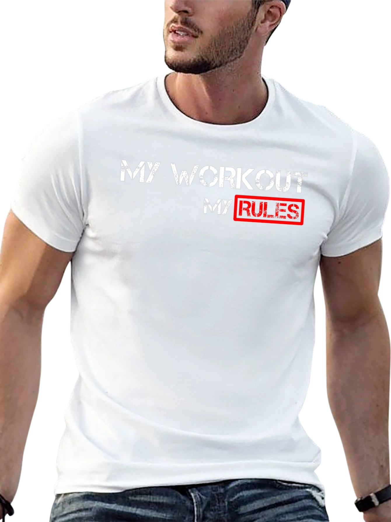 Workout Rules T-Shirt - Black Cotton Gym Tee