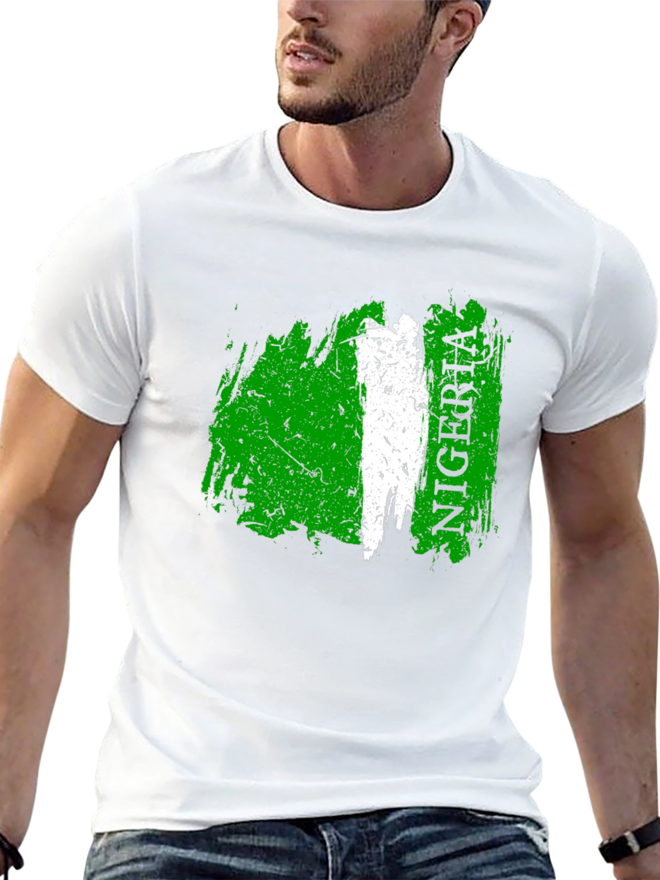 Nigeria Flag T-Shirt - Distressed Style