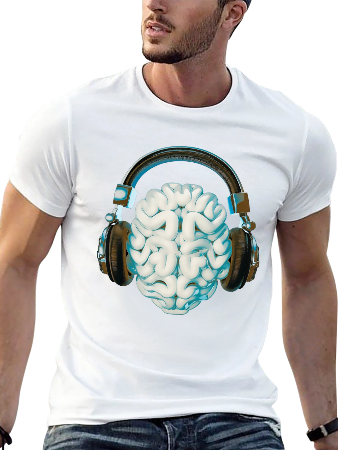 Brain Music Headphones T-Shirt