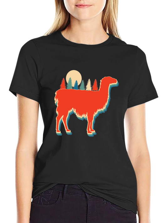Retro Llama Forest Graphic Tee