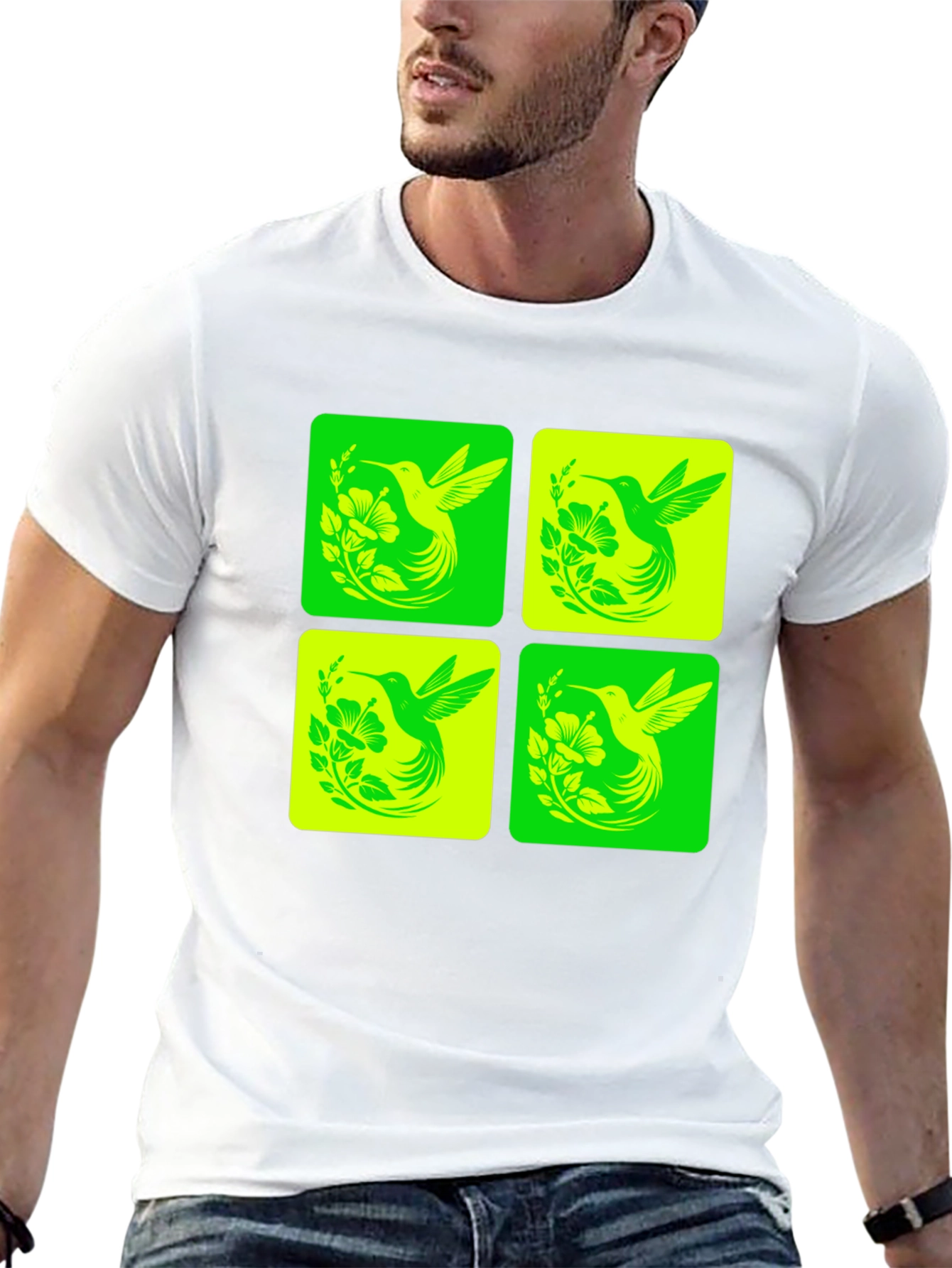 Hummingbird Graphic Tee - Trendy Nature Design