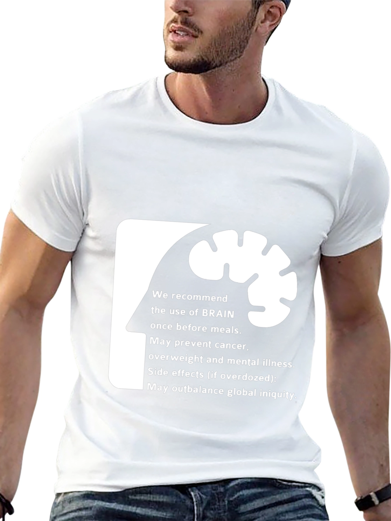 Brain Use Recommendation Graphic Tee - Black