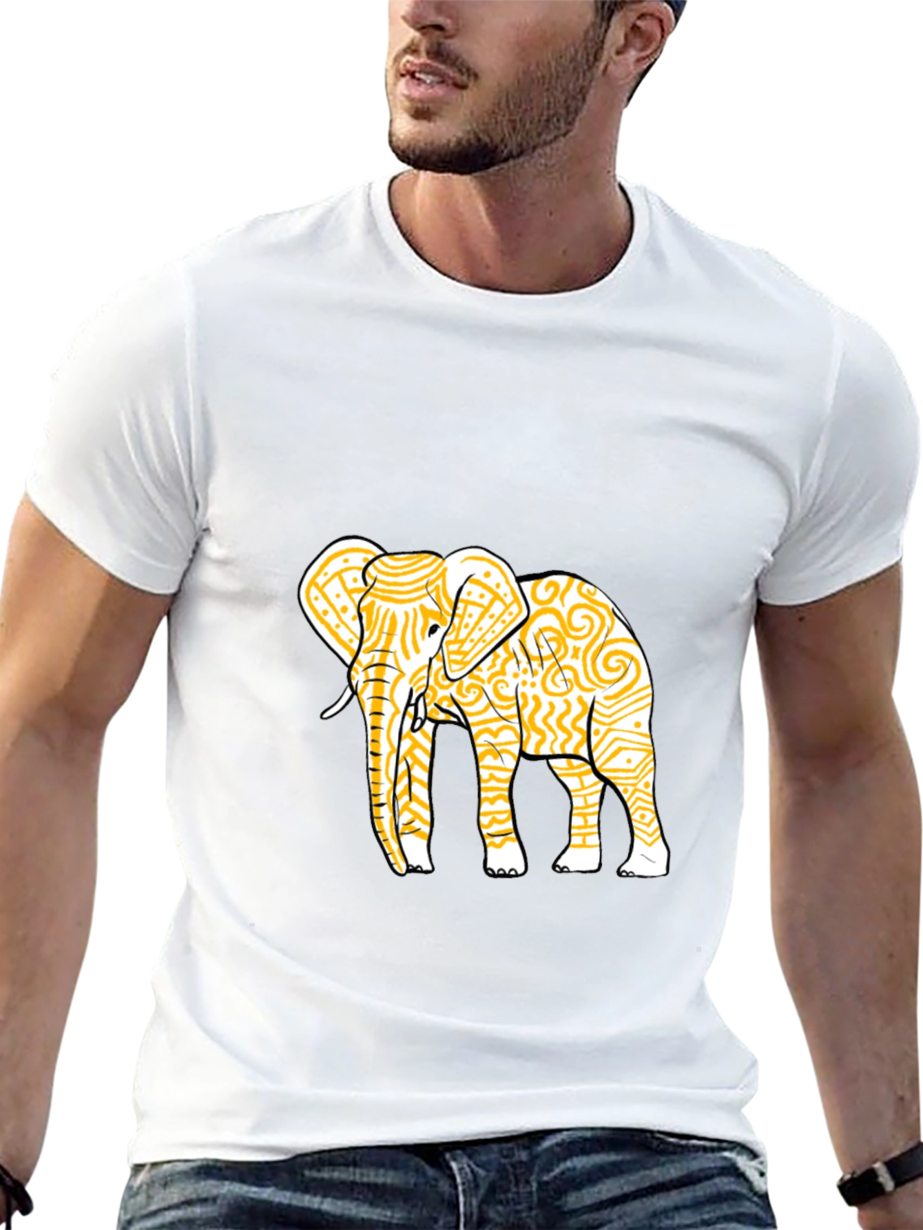 Elephant Graphic Tee - Stylish Mens Crew Neck T-Shirt