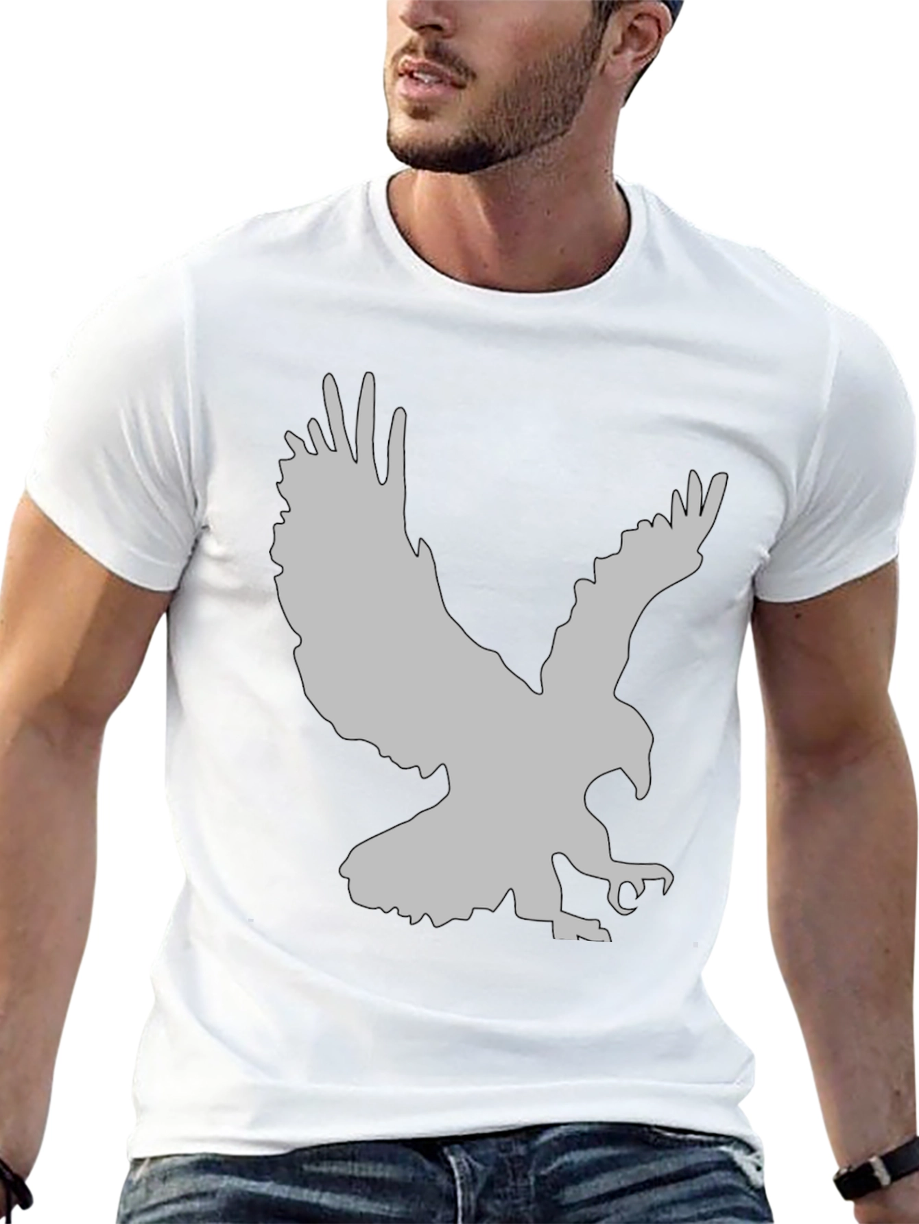 Eagle Graphic Print Black T-Shirt