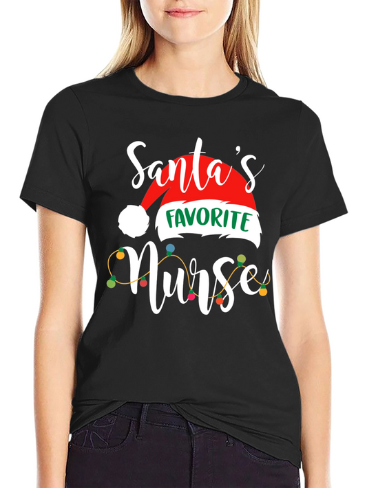Santas Favorite Nurse Christmas T-Shirt