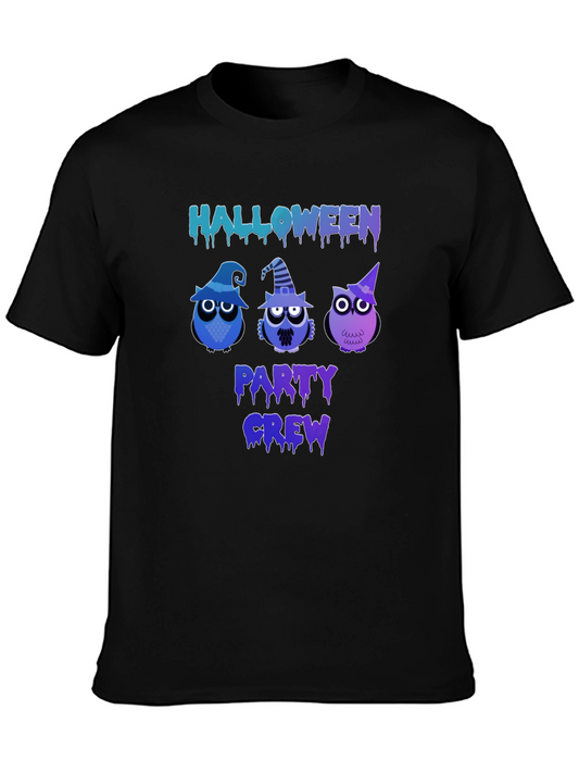 Halloween Party Crew Owls Graphic T-Shirt