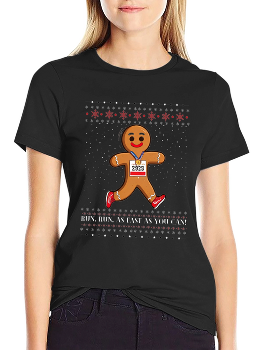 Gingerbread Man Run Christmas Tee