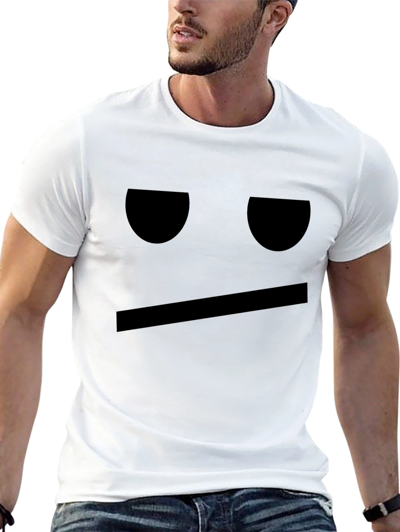 Expressionless Face Graphic Tee - Cool Casual Style