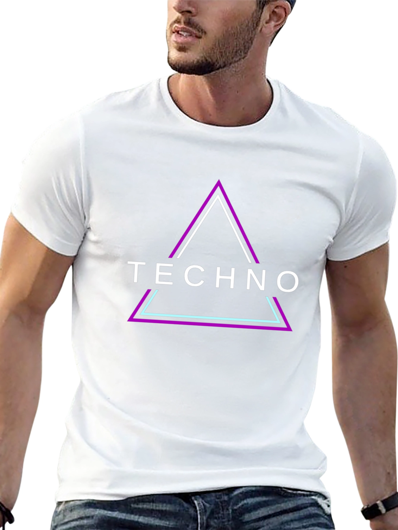 Techno Triangle Graphic Tee - Black