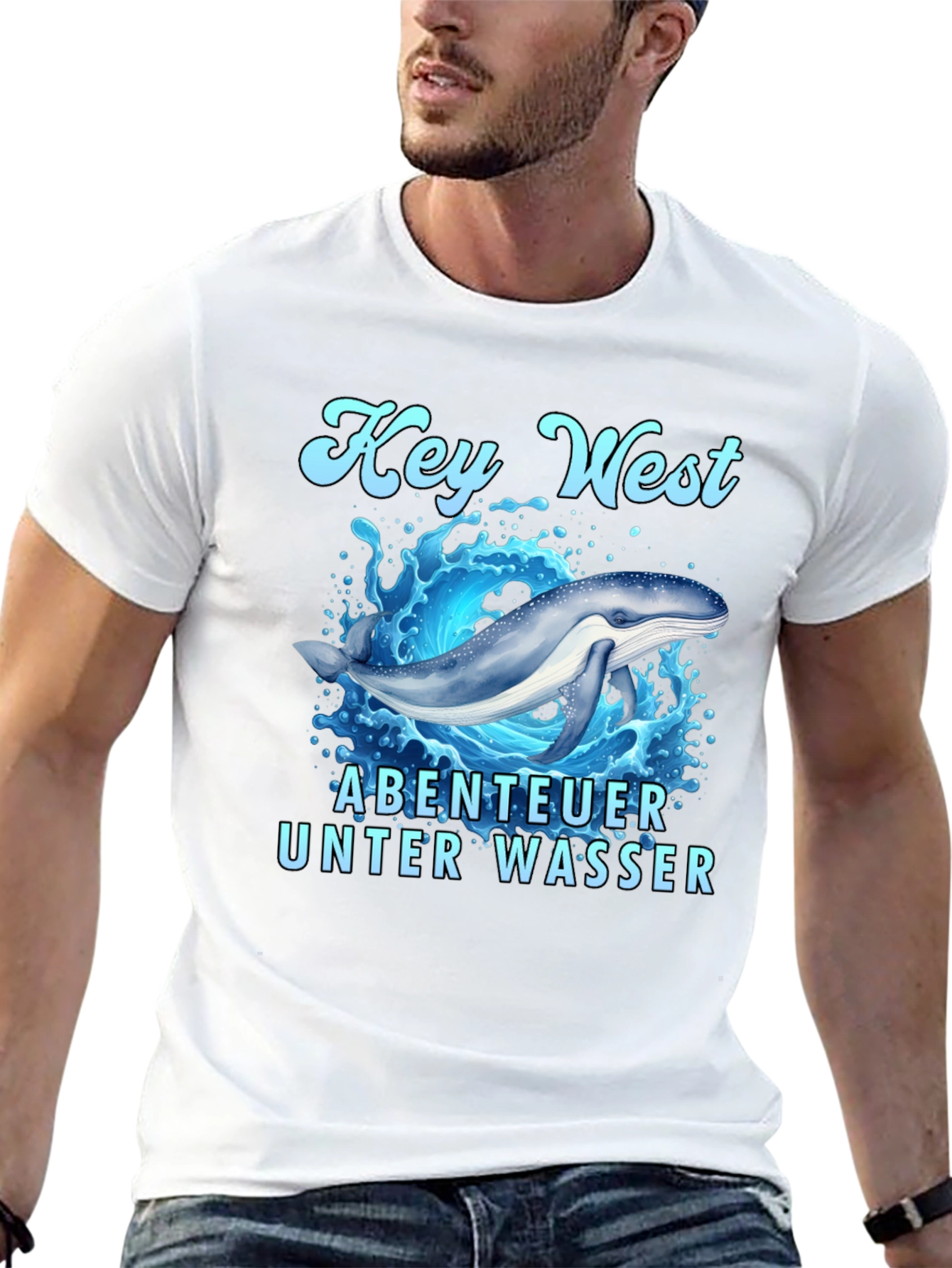 Key West Whale Adventure Black T-Shirt
