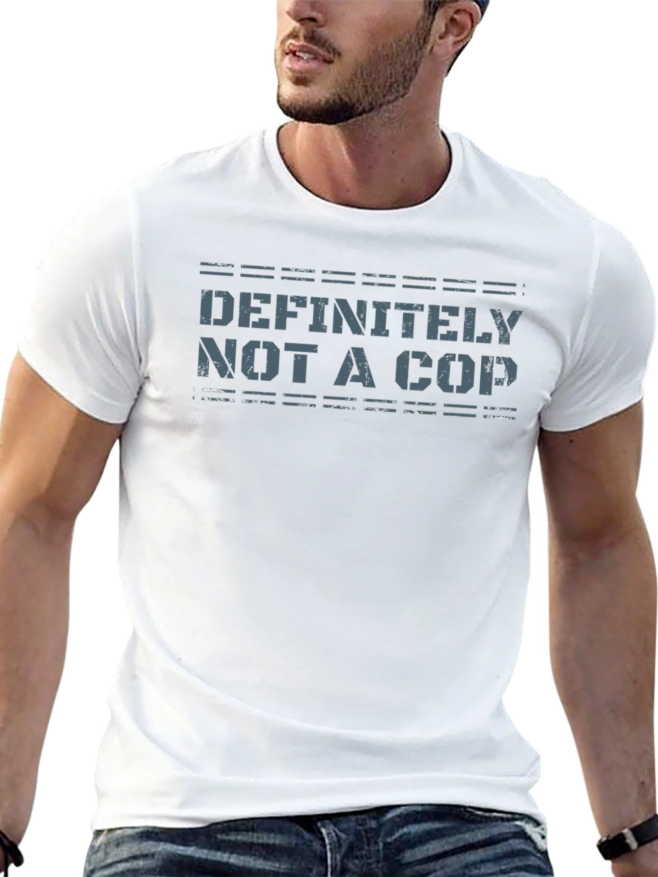 Definitely Not a Cop Mens Black T-Shirt