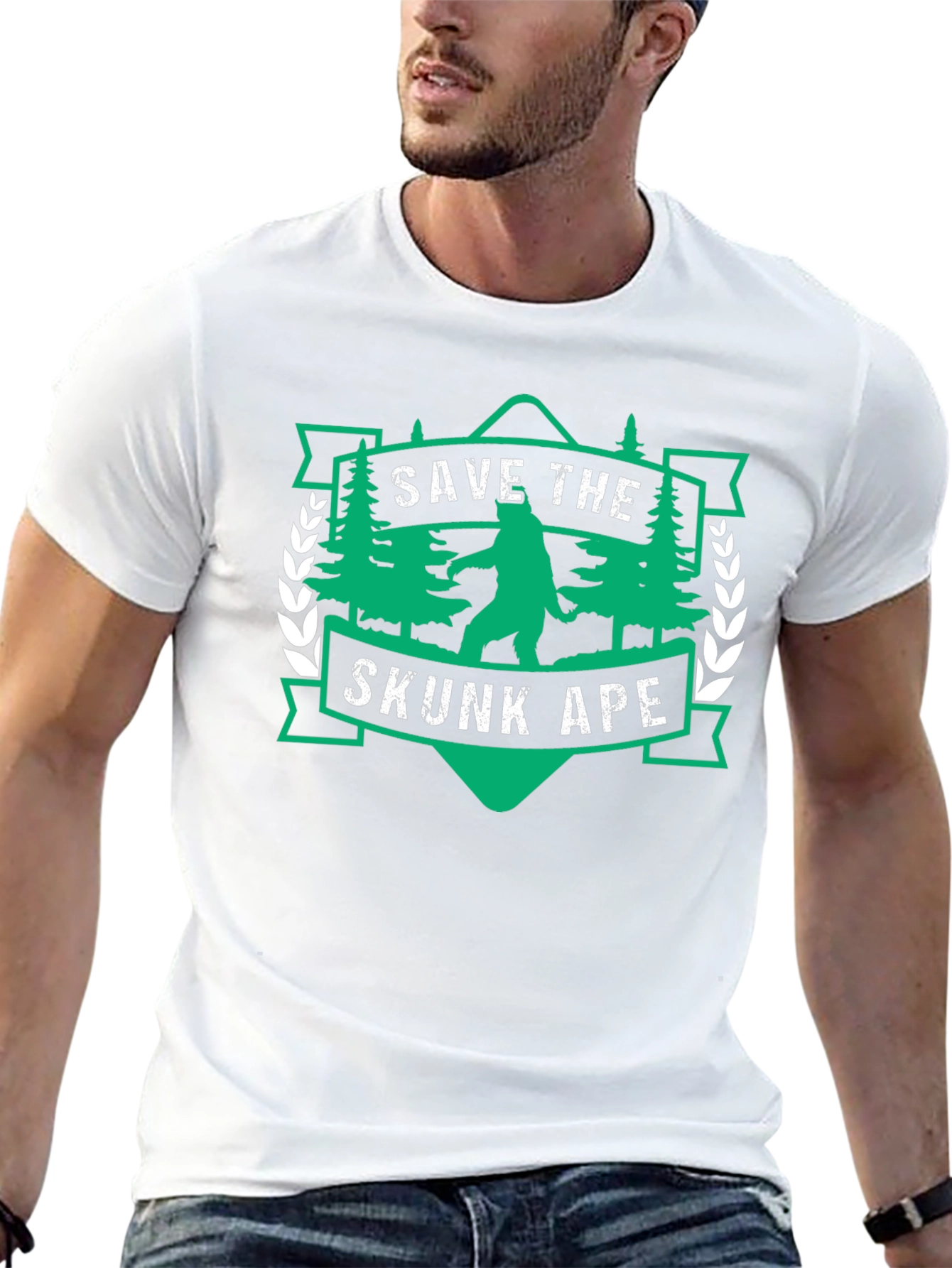 Save the Skunk Ape Graphic Tee - Black T-Shirt