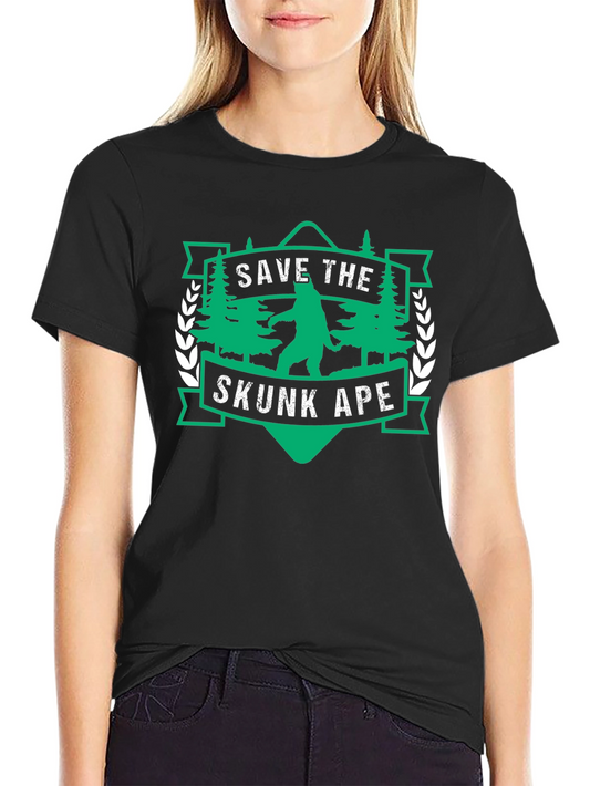 Save the Skunk Ape Graphic Tee - Black T-Shirt