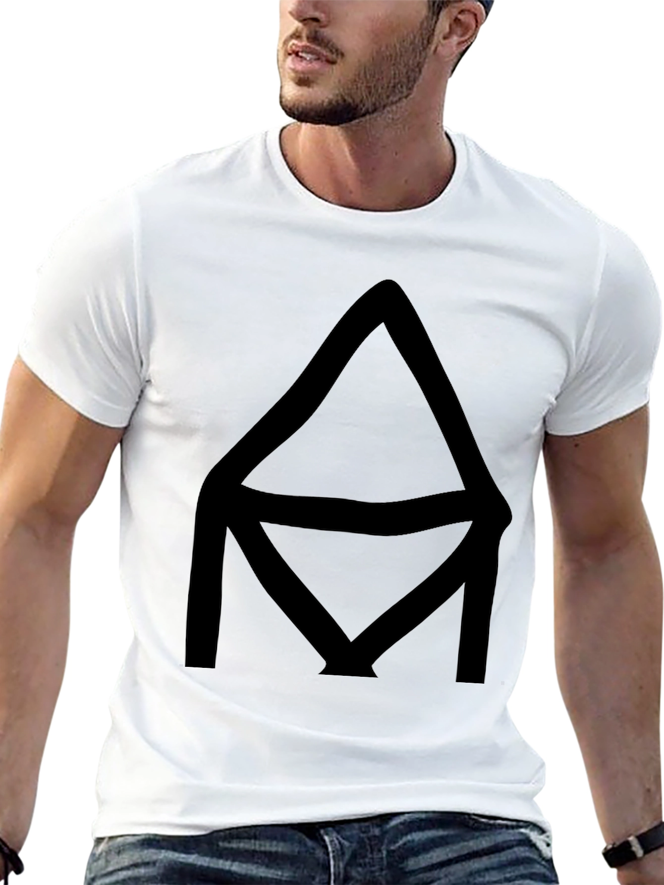 Geometric Black Graphic Tee - Modern Casual Wear