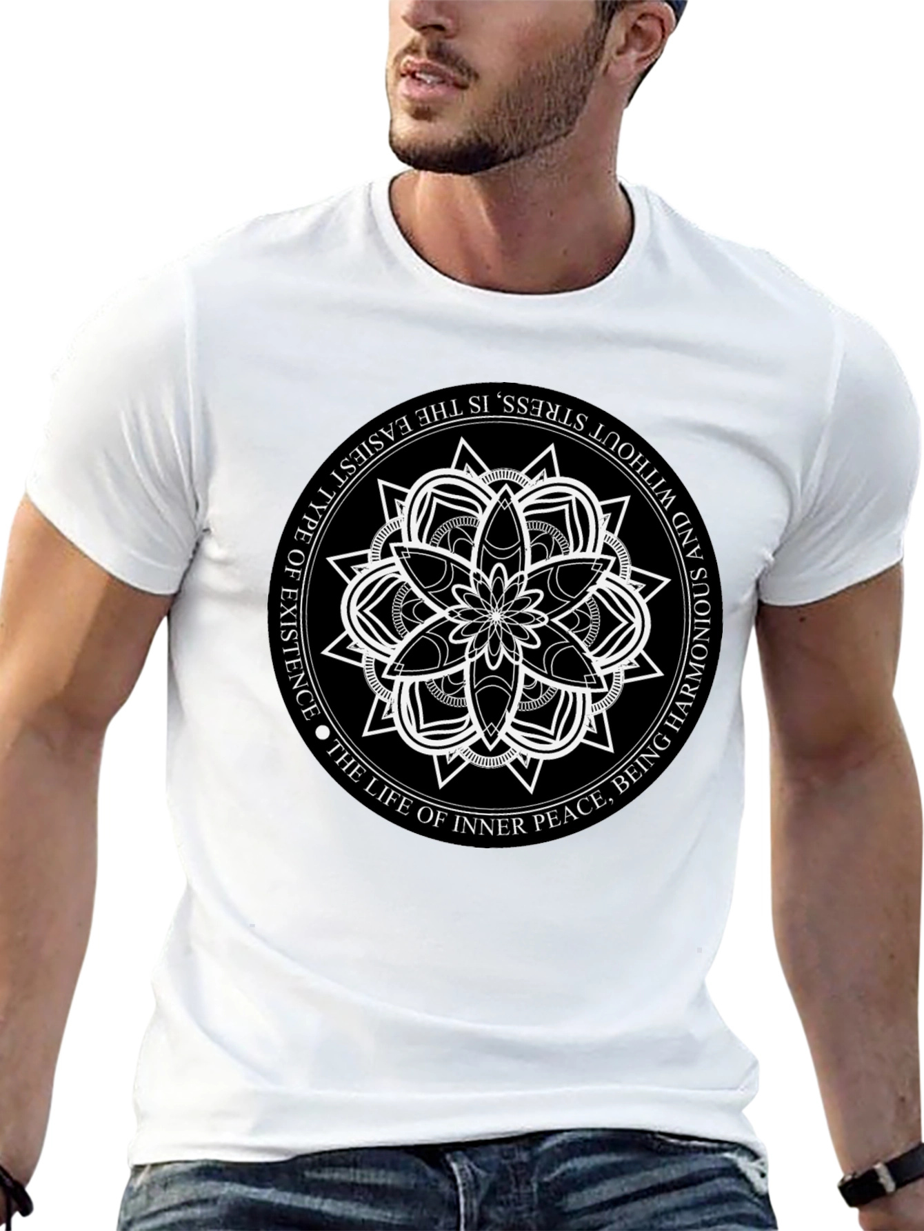 Black Mandala T-Shirt - Inner Peace Design