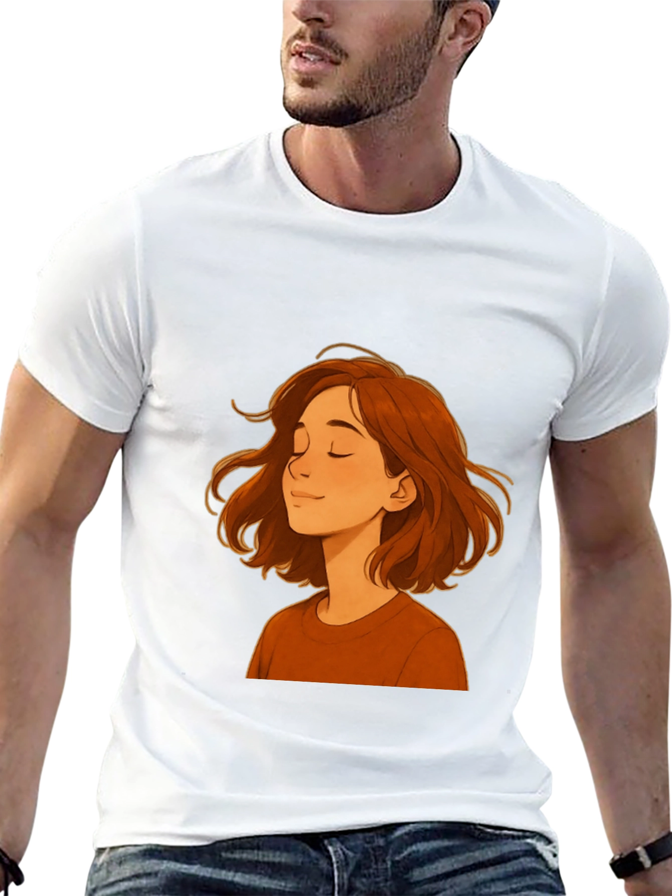 Woman Cartoon Graphic Print Black T-Shirt