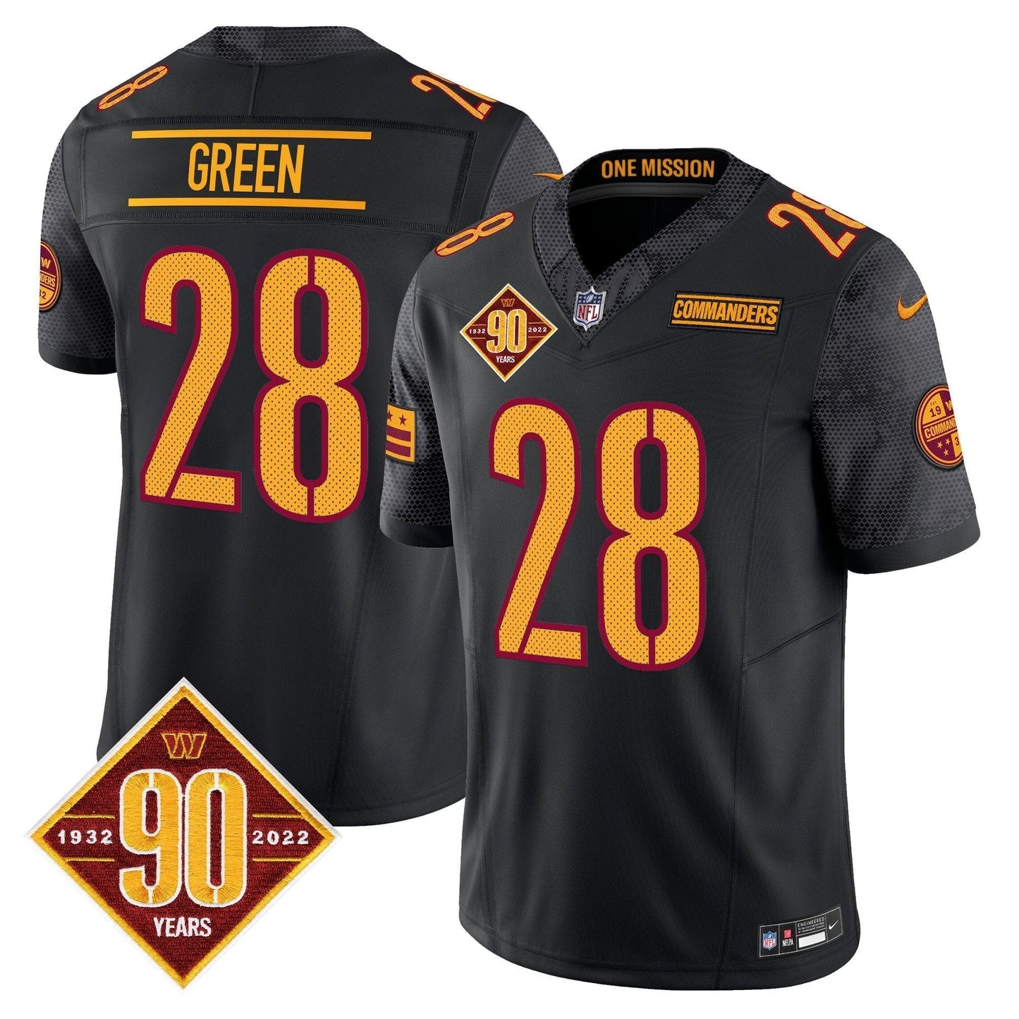 Men???s Washington Commanders 90th Anniversary Vapor Limited Jersey V4 ??? All Stitched