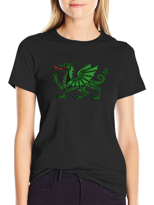 Welsh Dragon Black T-Shirt - Wales Cymru