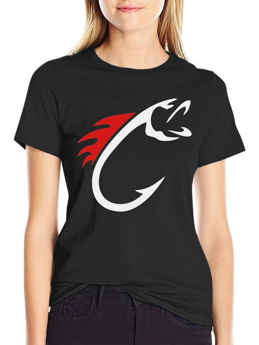 Mens Black Fishing Hook Graphic Tee