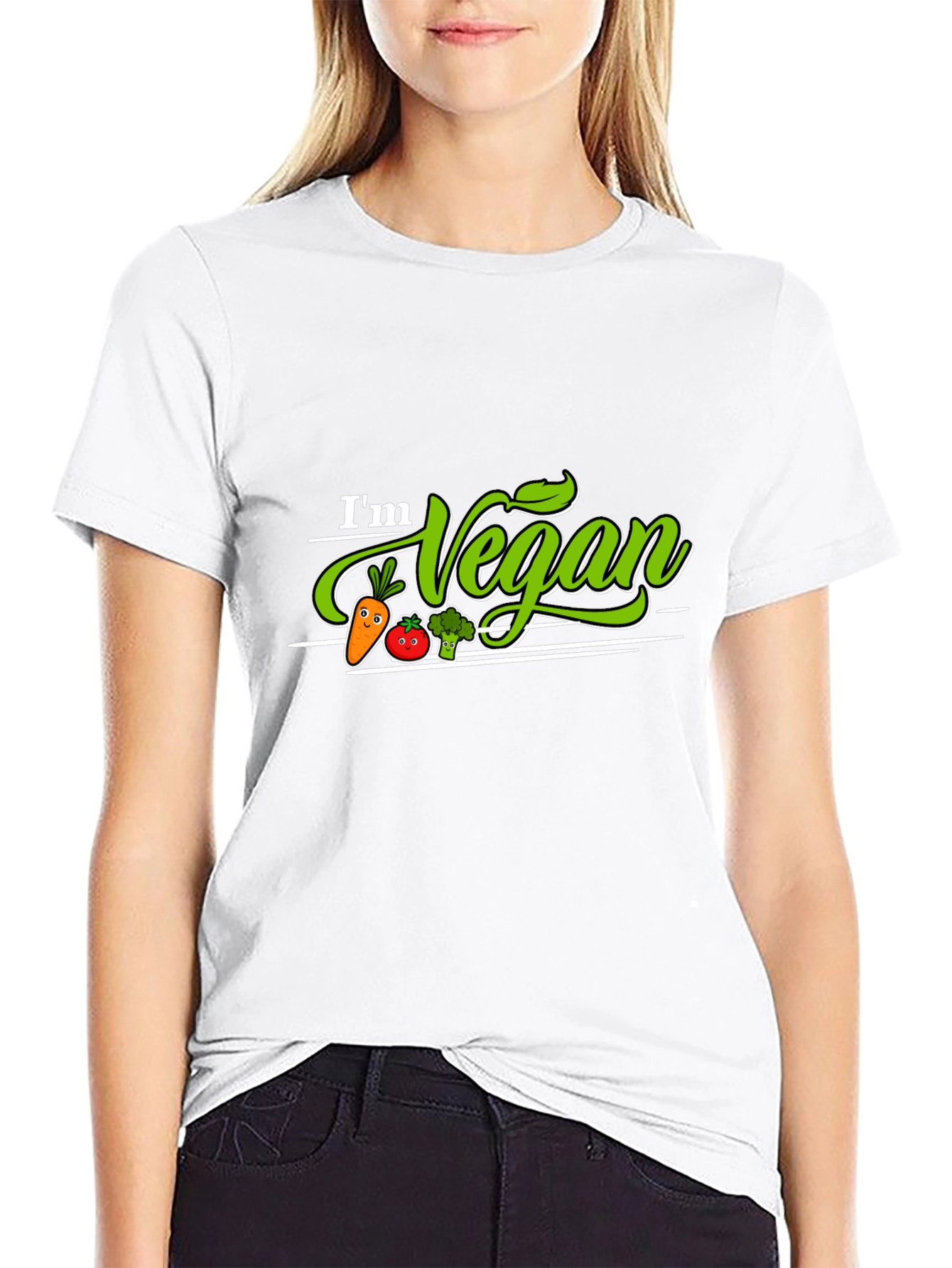 Im Vegan T-Shirt - Cute Vegetable Graphic