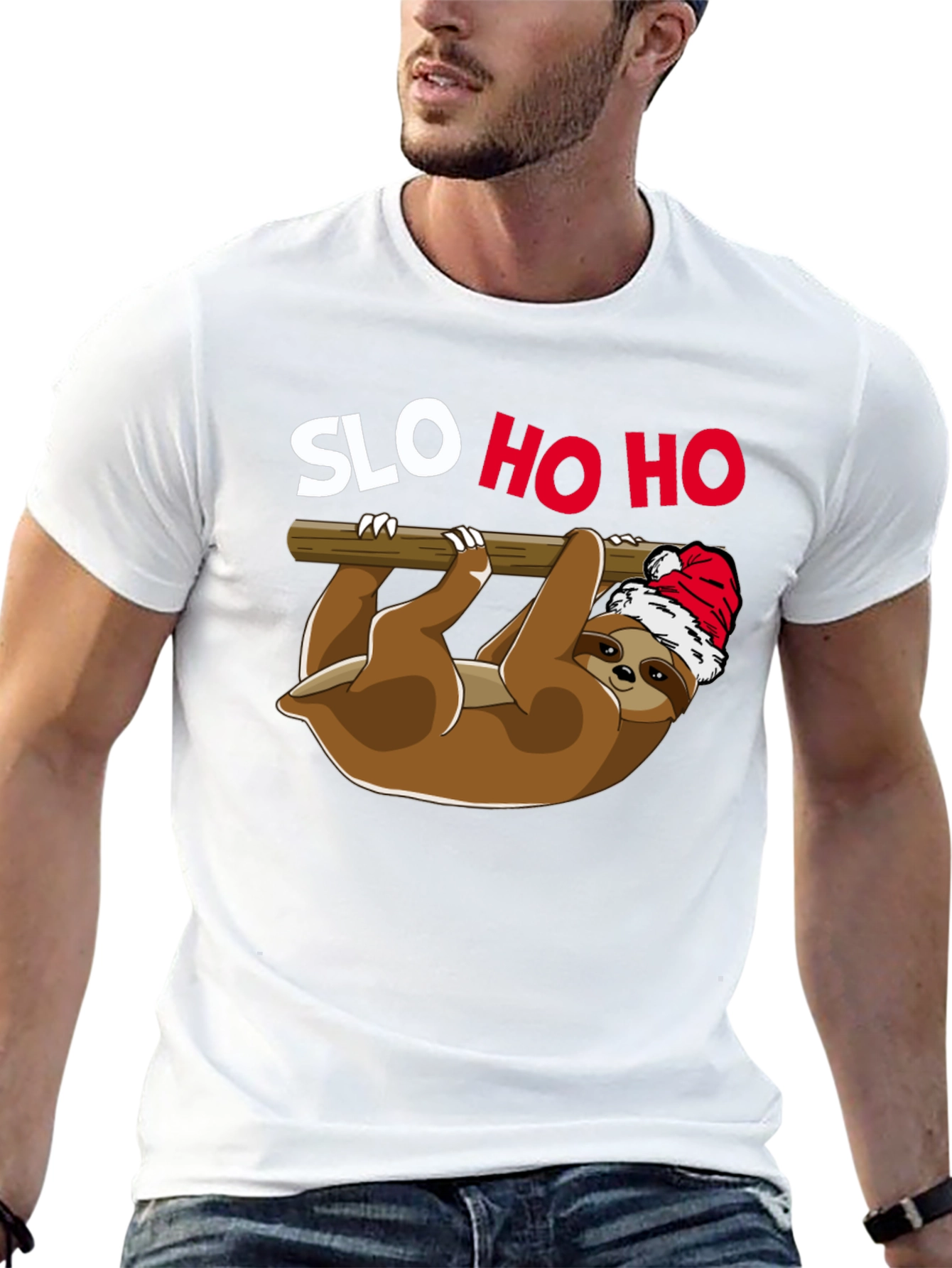 SLO HO HO Sloth Christmas T-Shirt