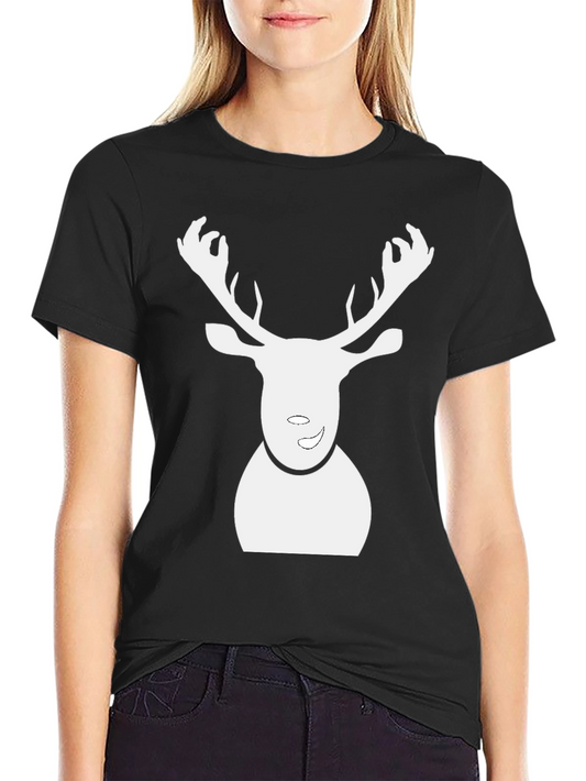 Reindeer Graphic Black T-Shirt