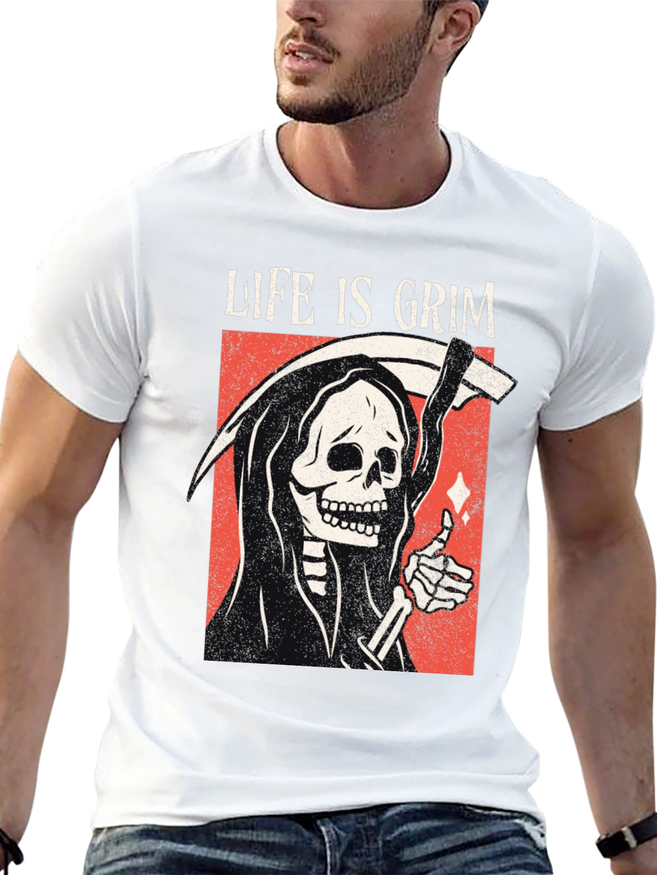 Life Is Grim Graphic Tee - Black