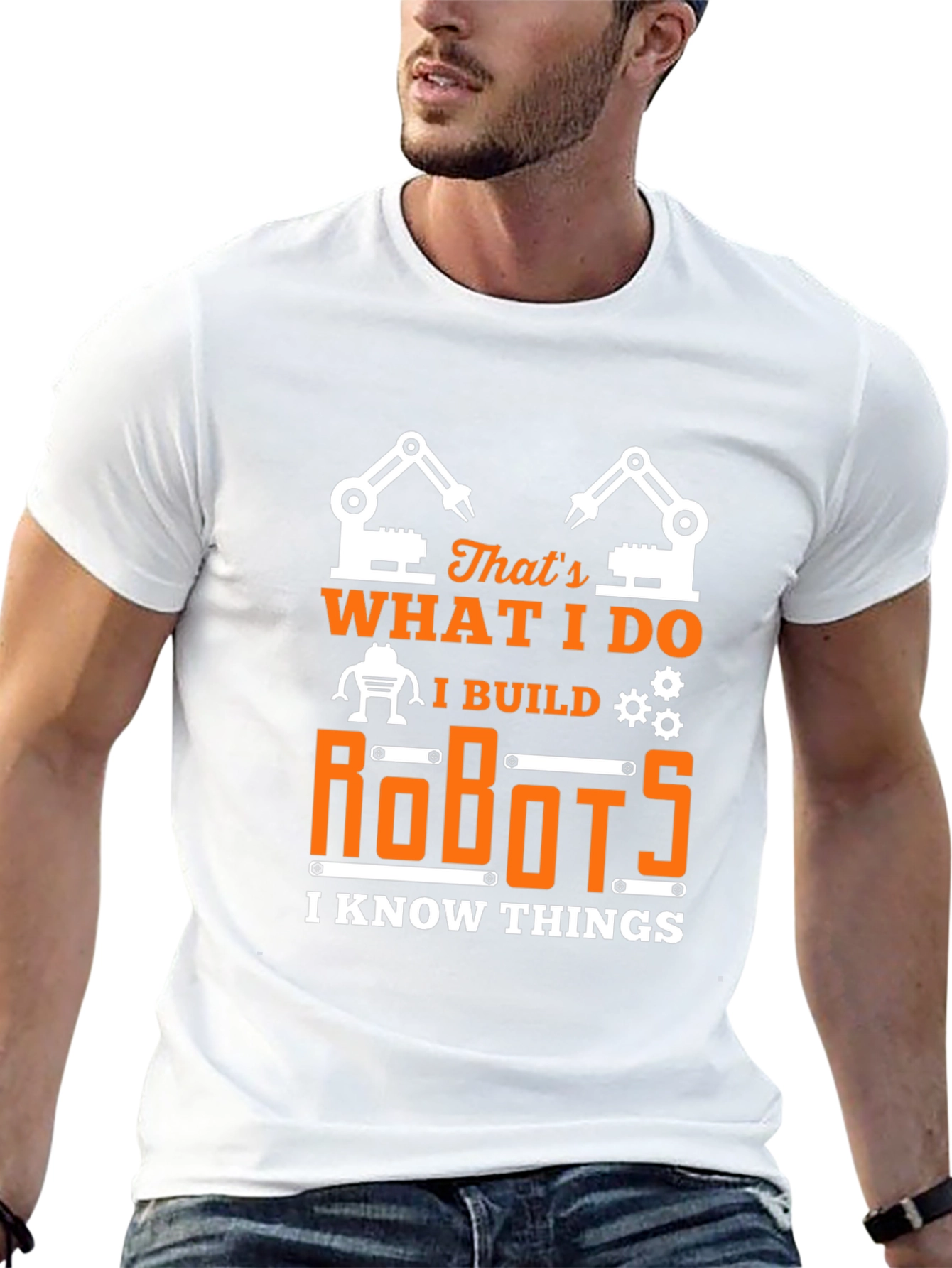 I Build Robots T-Shirt - Funny Engineer Tee