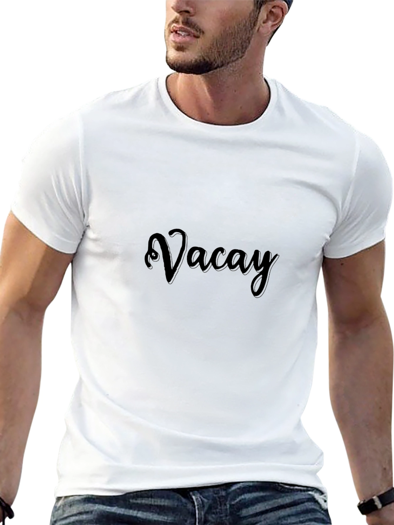 Vacay Black Graphic Tee - Relaxed Style