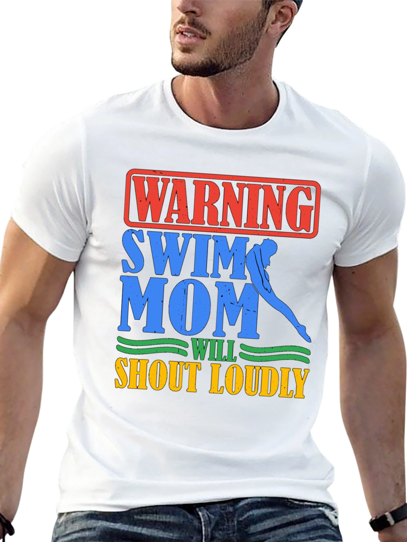 Warning Swim Mom T-Shirt - Loud & Proud Cheerleader